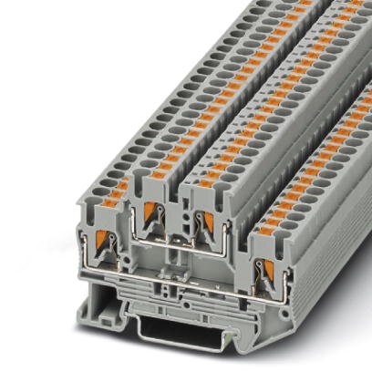 Phoenix Contact Multi-Level Terminal Block; PTTB 2.5; 20A; 600V; 1-Level; #26 - #12; Push-In Connection; Gray